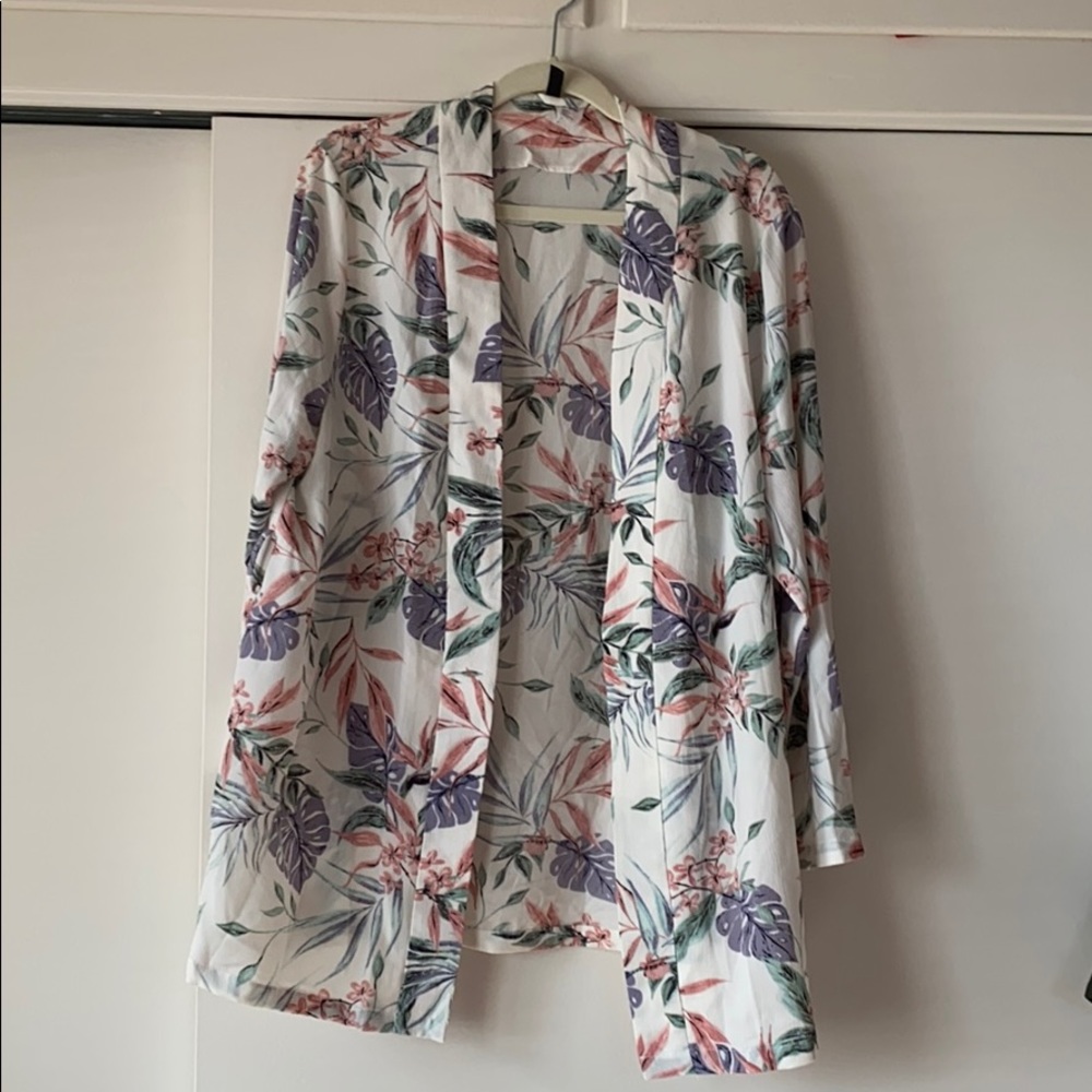 Tropical print blazer